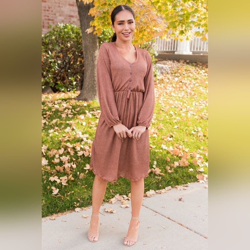 Long Sleeved Flowy Dress - Picture 2 of 13